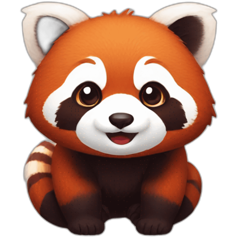 Red panda kawai emoji