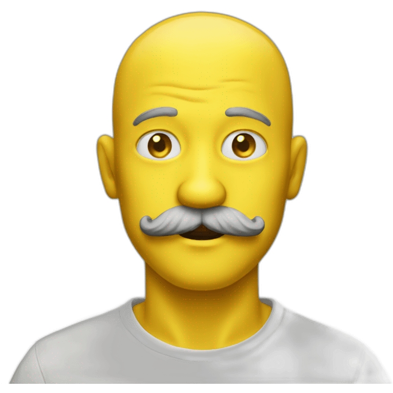 hyper realistic yellow man with mustache   emoji