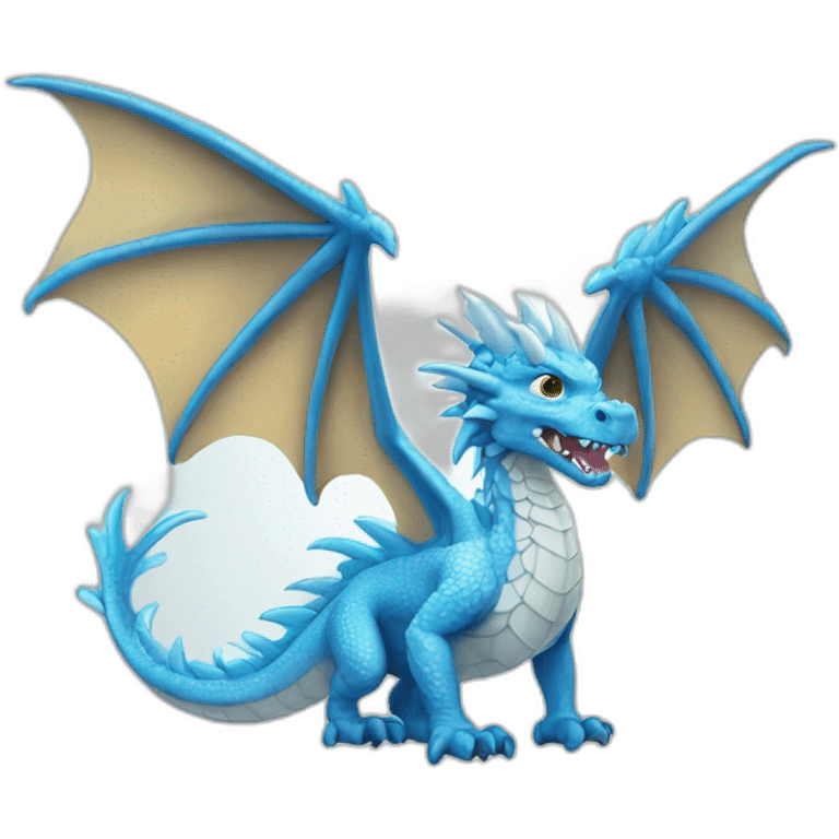 Ice dragon with open wings emoji