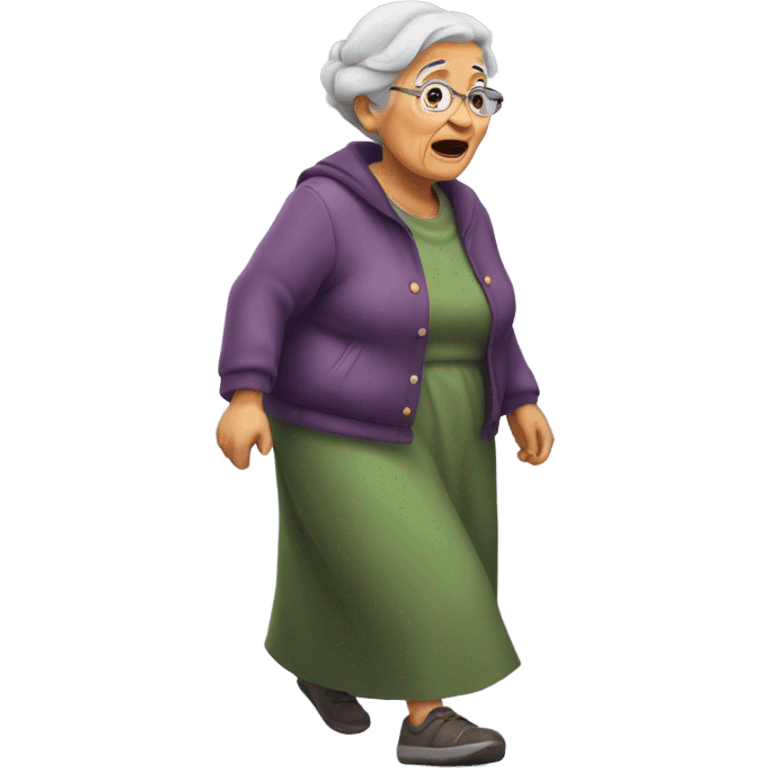 hunchback grandma walking emoji