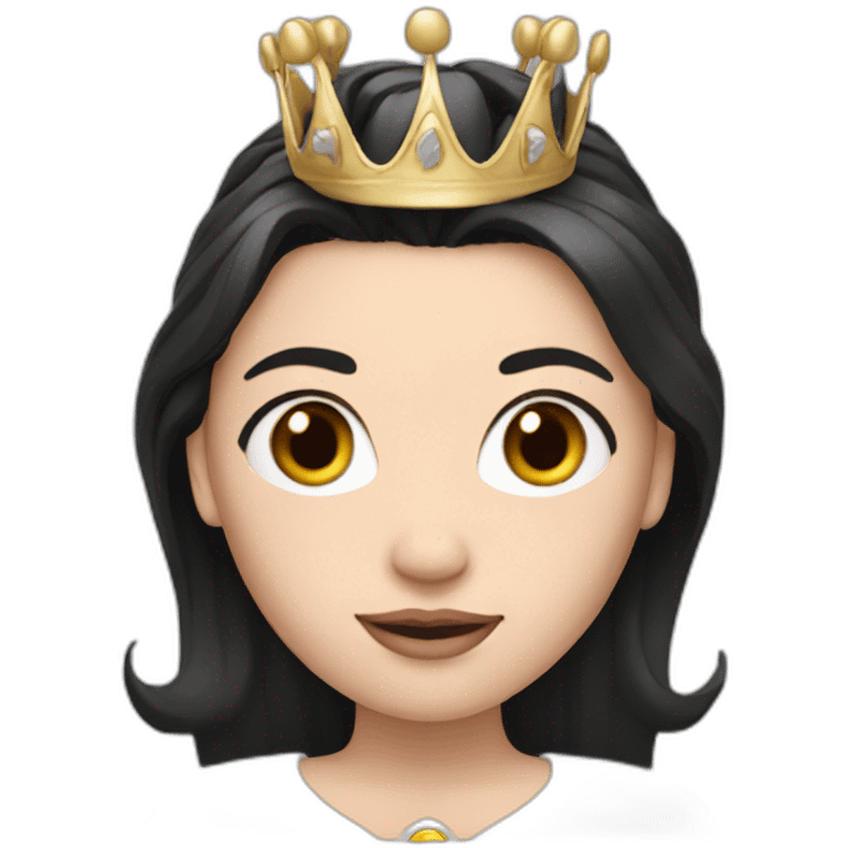 White Women whit black hair and crown emoji