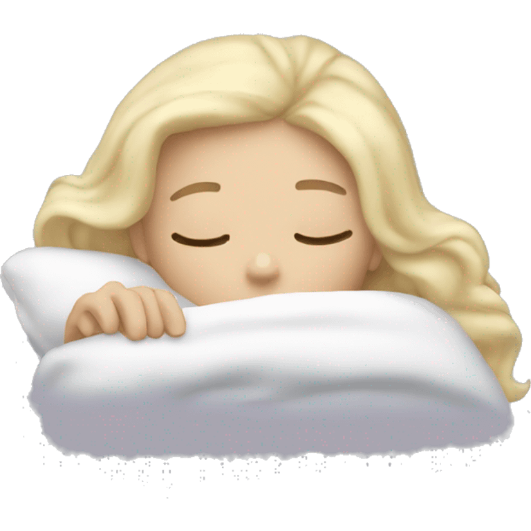 White blonde girl sleeping emoji