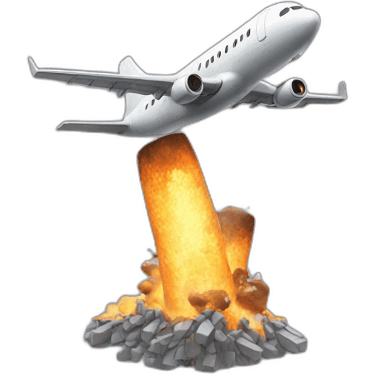 Plane crashes tower emoji