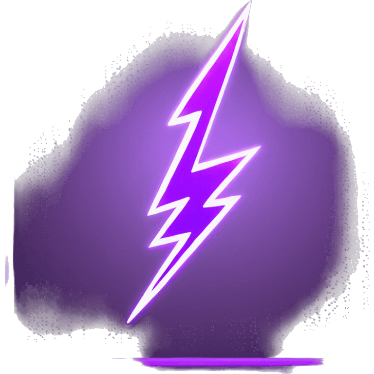 purple lightning in square frame emoji