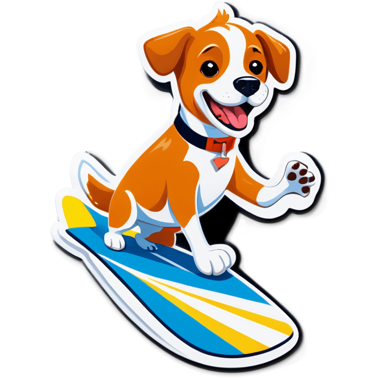 Dog surfing emoji