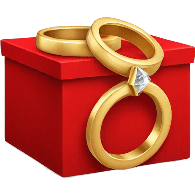 A gold ring in a red ring box emoji