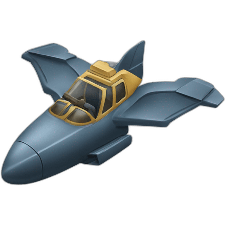 Avion de chasse avec Batman dessus emoji