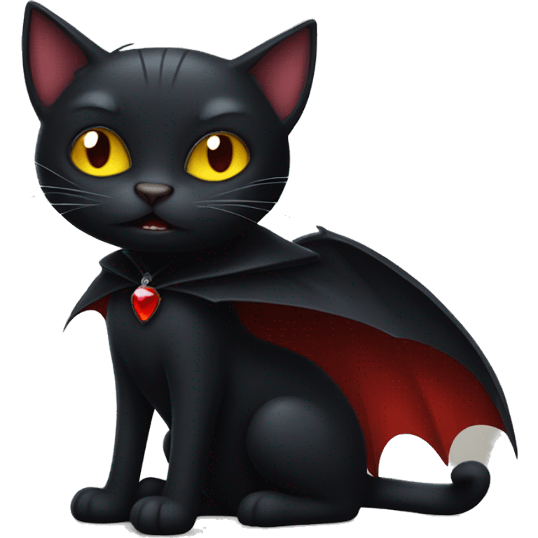 Black cat as Dracula  emoji