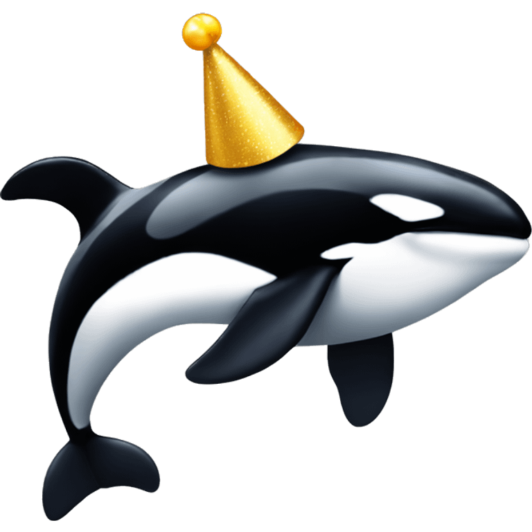 orca with a party hat emoji