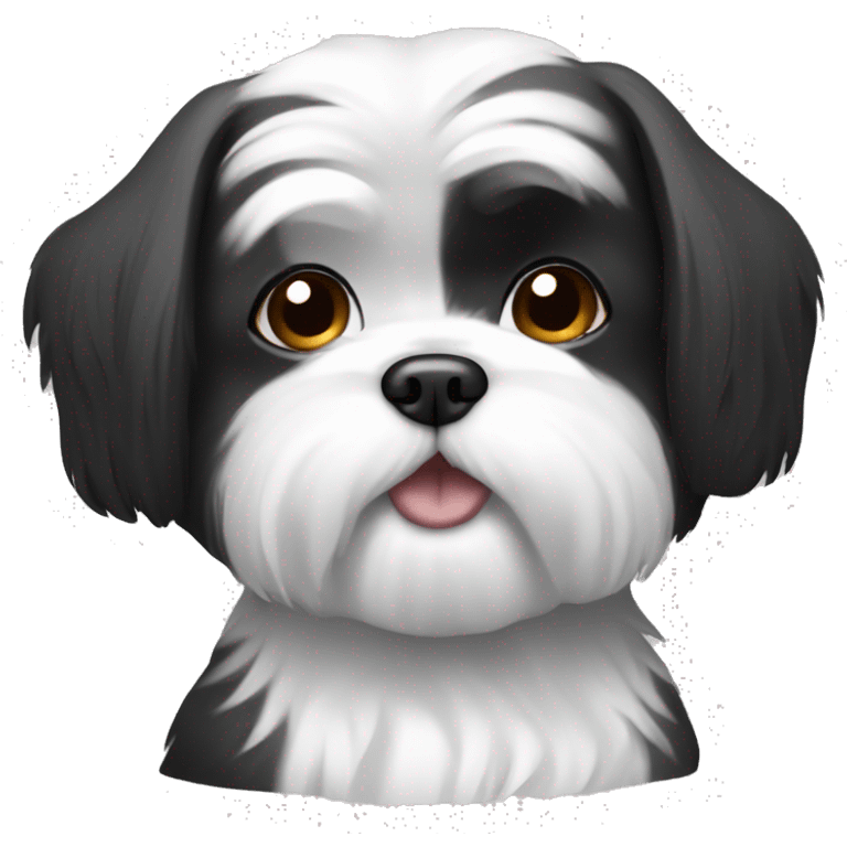 A shi-tzu dog that’s  black and white  emoji