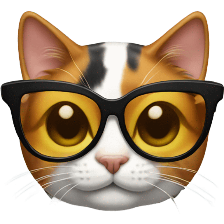 Calico cat with sunglasses emoji