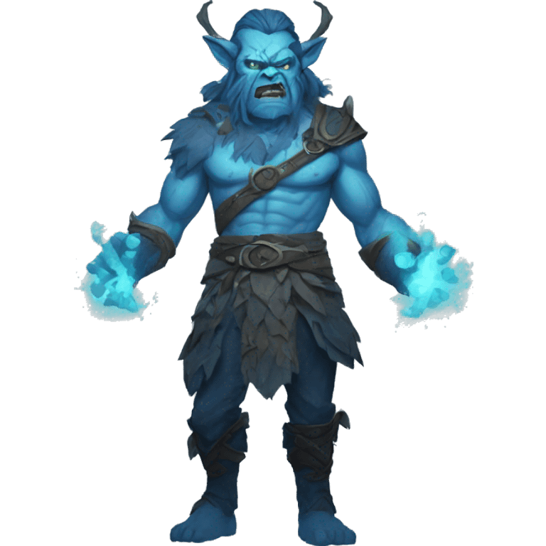 Spectral giant firbolg blue angry emoji