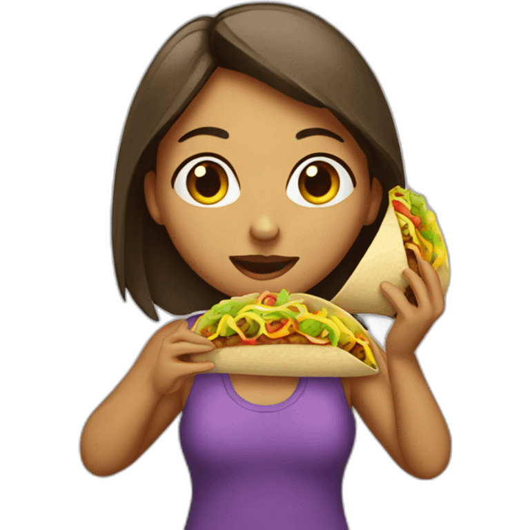 girl eating taco emoji