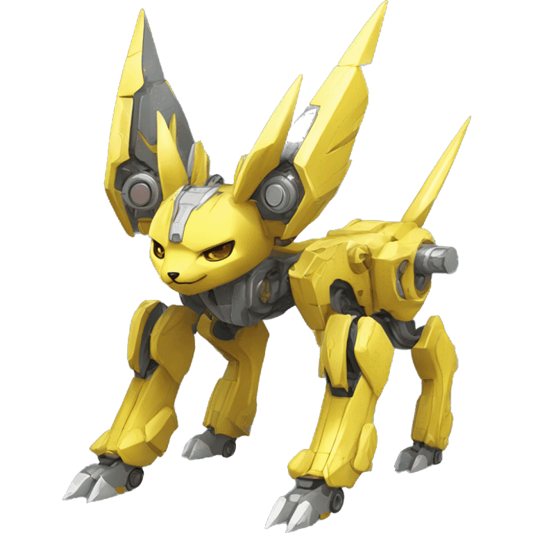 Futuristic mechanical Jolteon-mecha full body emoji