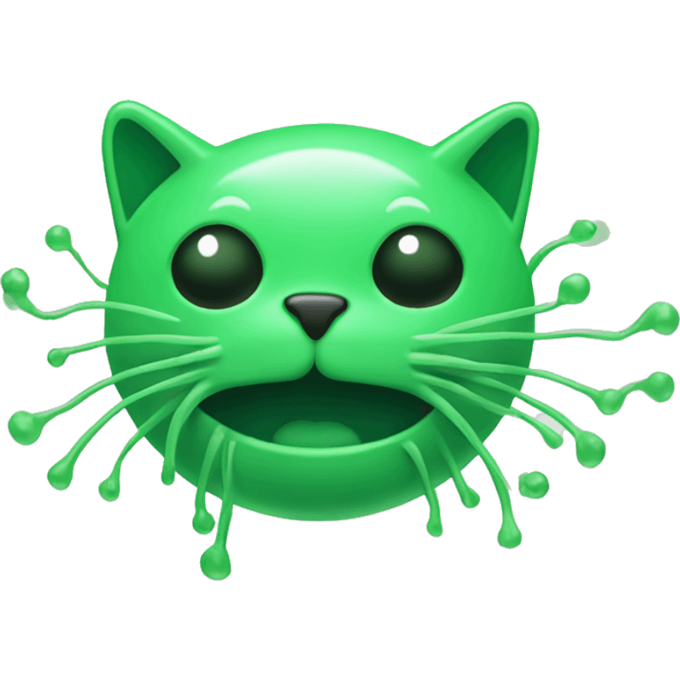 green microorganims shaped like a very filine cat emoji