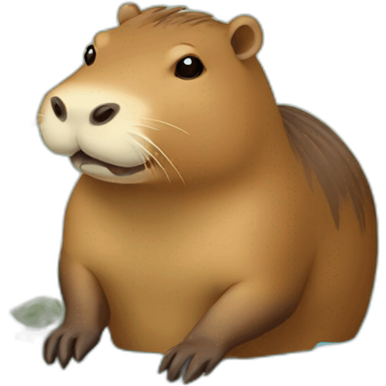 Capybara with cocodrile emoji