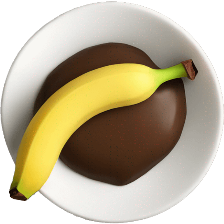 Banana dipped in chocolate emoji