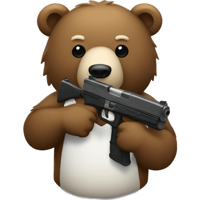 Bear holding gun emoji