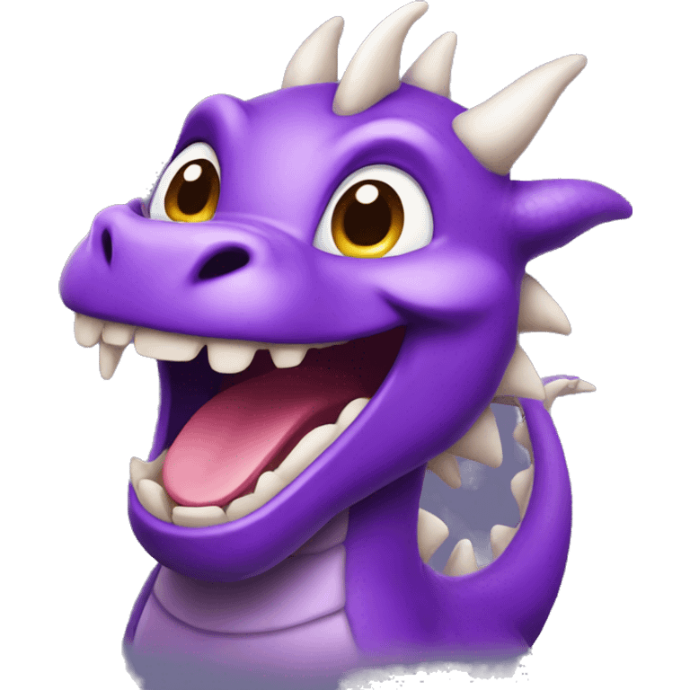 cute purple dragon laughing  emoji