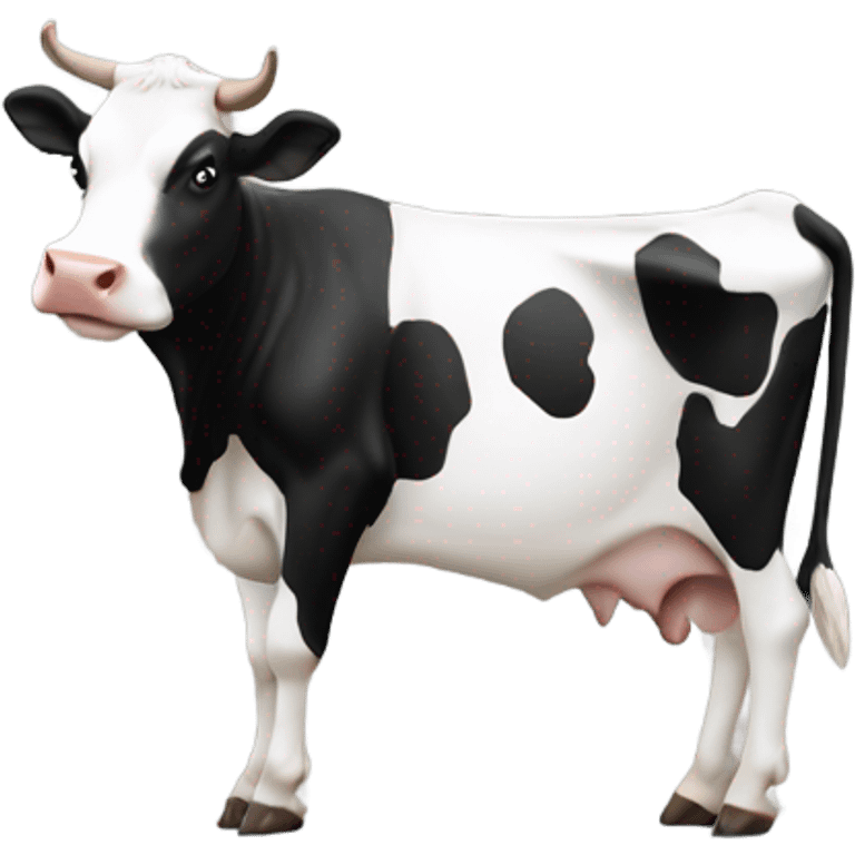 Cow on cow white and black emoji