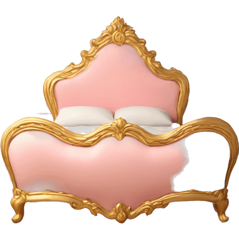 vintage pink and gold rococo bed emoji