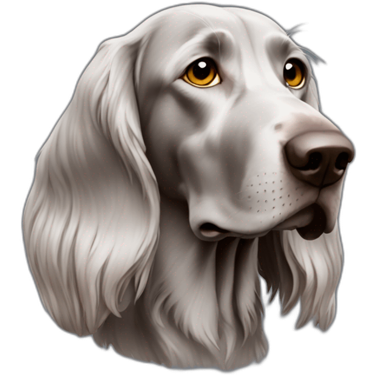 longhair weimaraner head 3/4 profile emoji