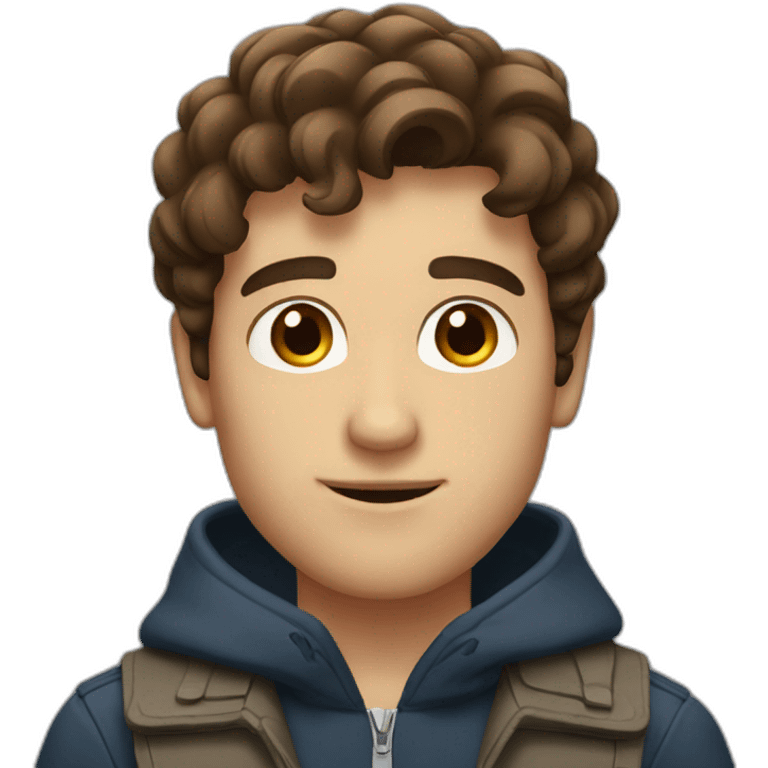 guy with brown hair and brown eyes younger emoji