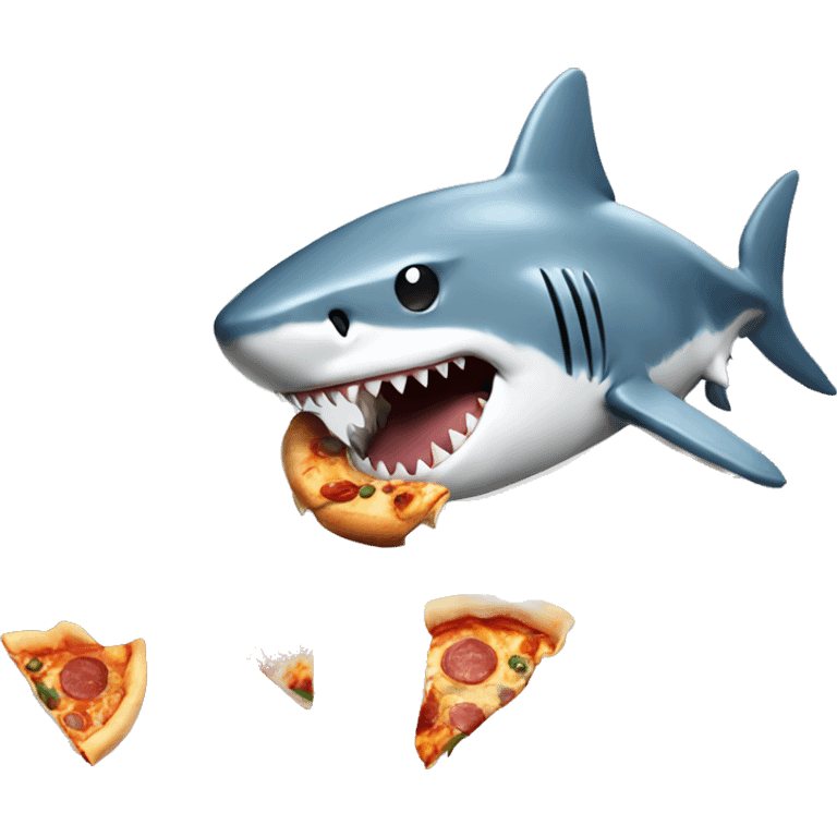 shark with pizza emoji