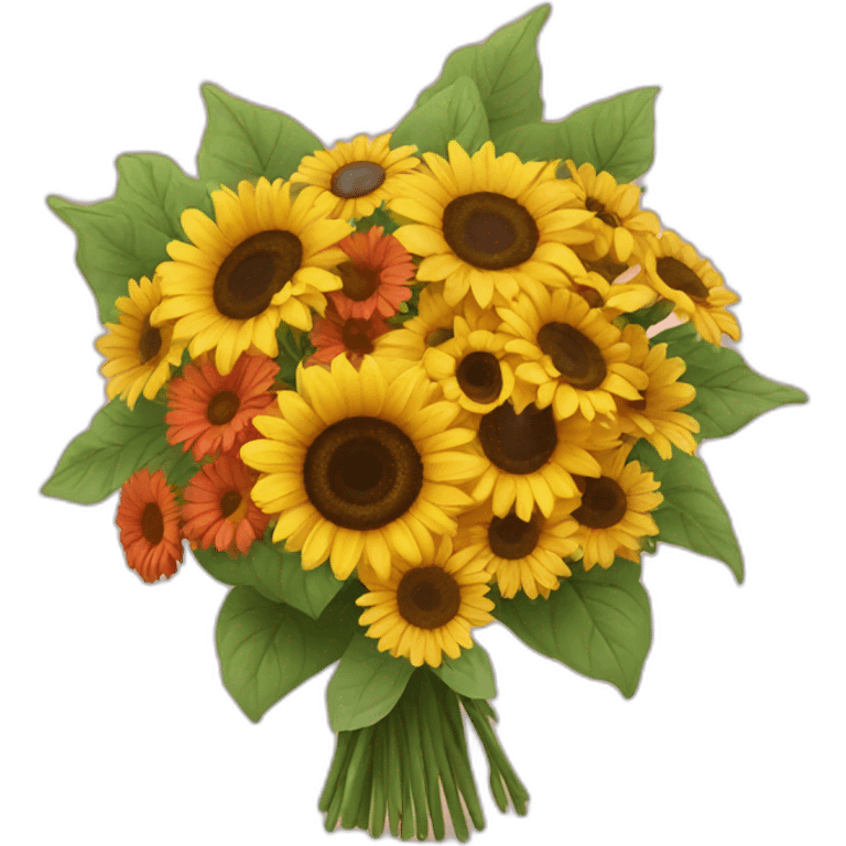 Bouquet with sunflowers and germinis  emoji