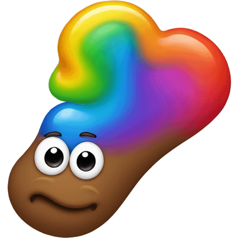 Rainbow poop ￼ emoji