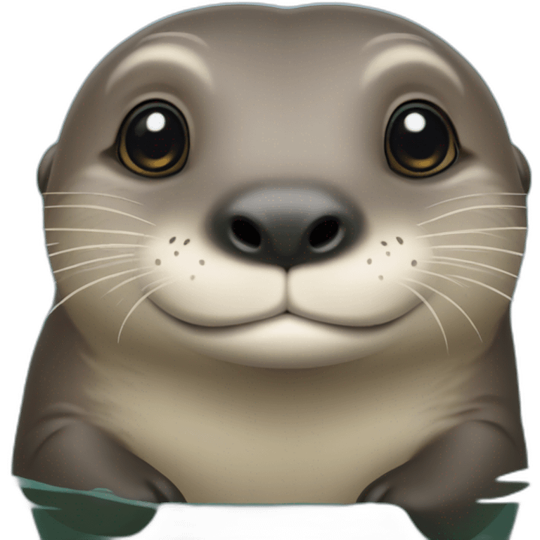 Loutre sur un dauphin emoji