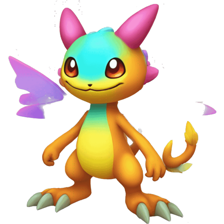 Colorful Neon Colors Fakémon-Pokémon-Creature Full Body emoji