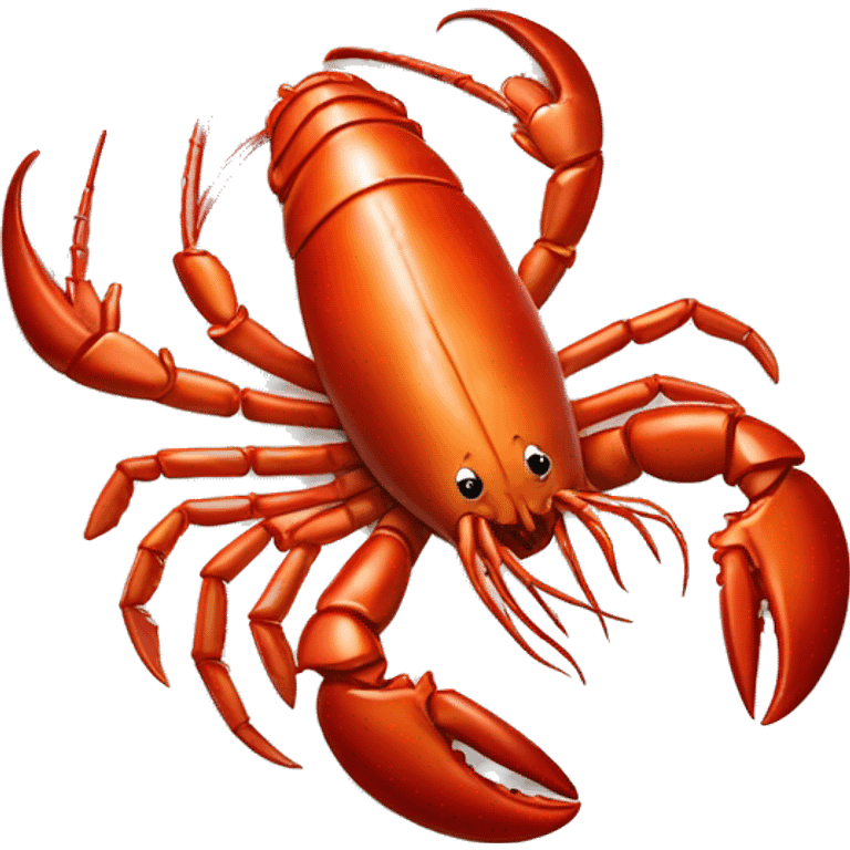 cooked red lobster served on a plate, with a focus on its claws and tail, vibrant and appetizing.” emoji