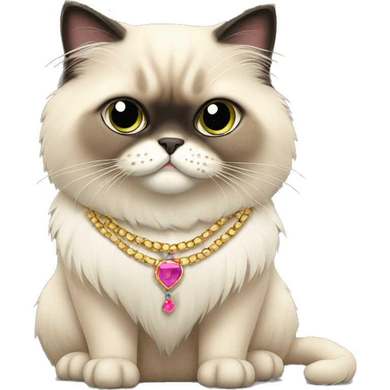 himalayan cat with necklace emoji