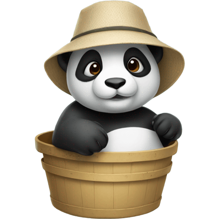 Panda wearing bucket hat emoji