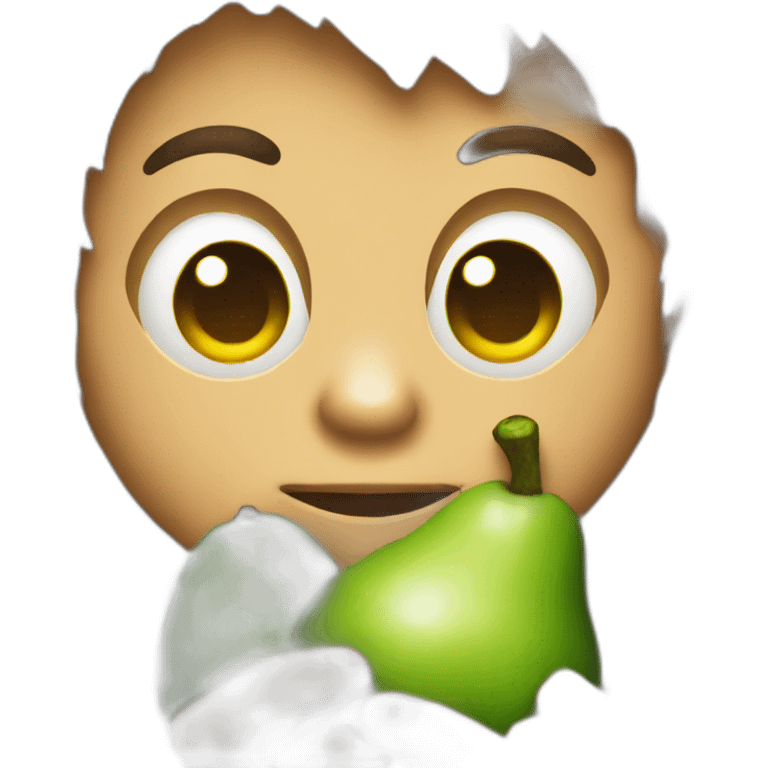 pixel monkey holding avocado emoji