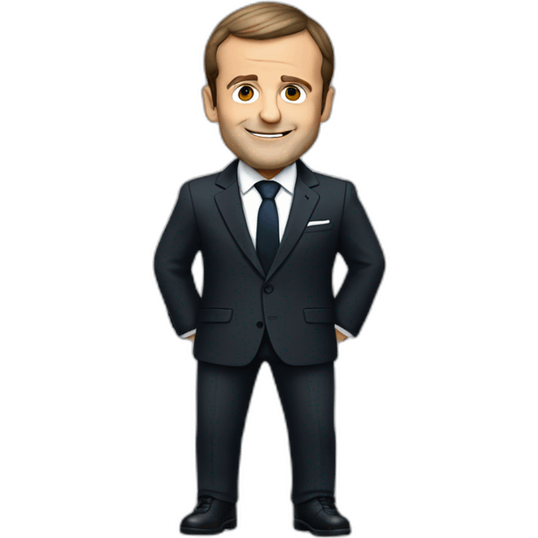 Emmanuel Macron with a suit emoji