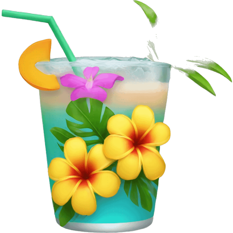 Tropical drink flower emoji