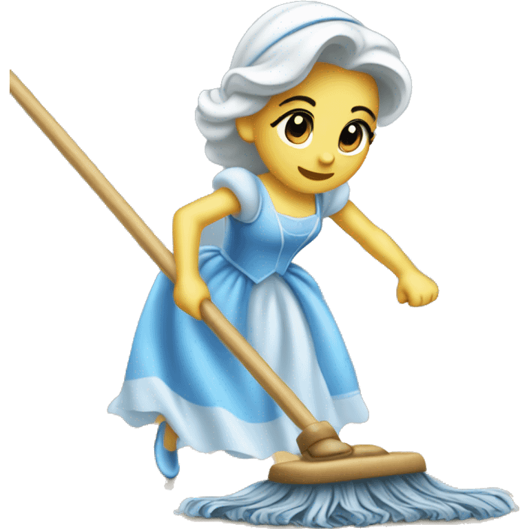 Cinderella mopping the floor emoji