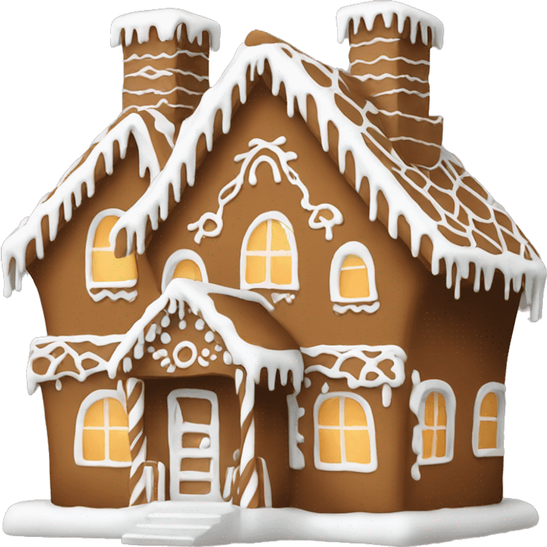 gingerbread house with only white details simple emoji