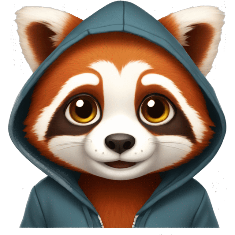 Red panda wearing a hoodie emoji