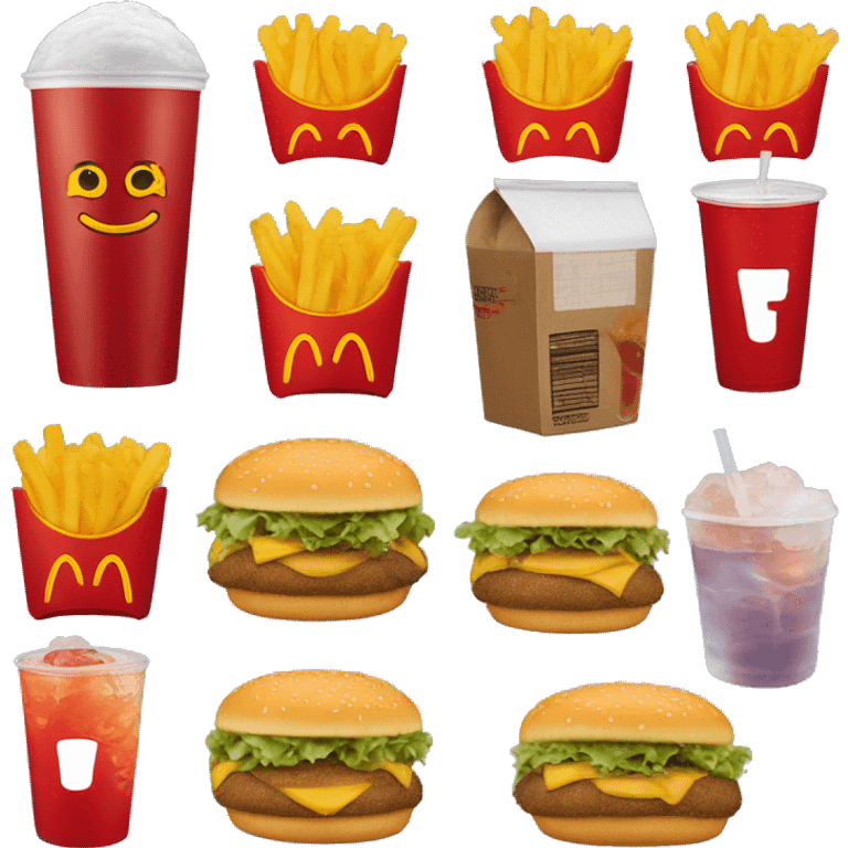 mcdonalds nuggeta, fries and ice tea emoji