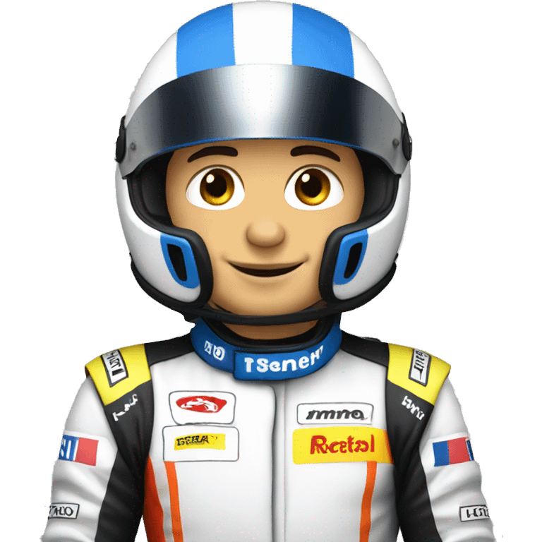 Racing driver with helmet emoji