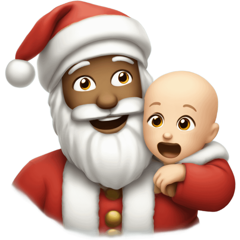 Happy Santa and crying baby  emoji