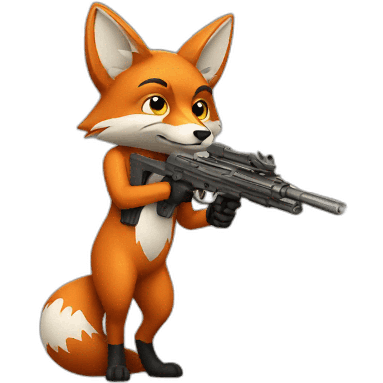 fox with a gun emoji