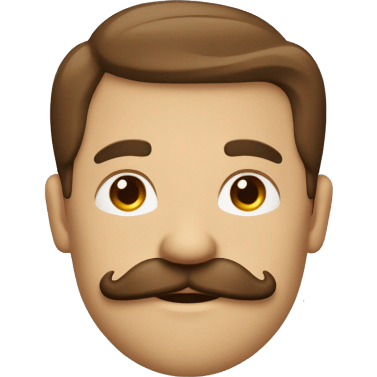 Un homme en costard marron avec une moustache carré et les cheveux plaqués vers la droite emoji