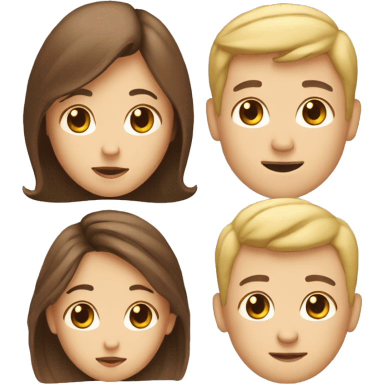 Mum, Brown hair/  Dad, Blond hair/ newborn emoji