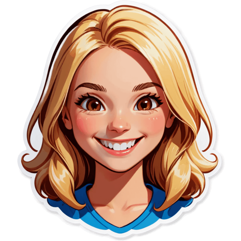 blonde girl smiling portrait emoji