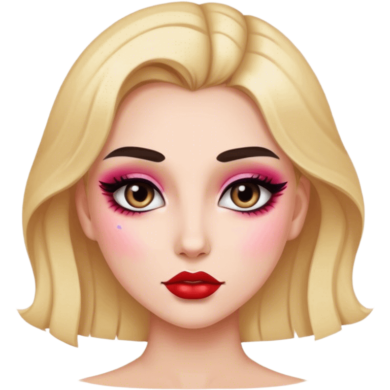 A girl with makeup emoji