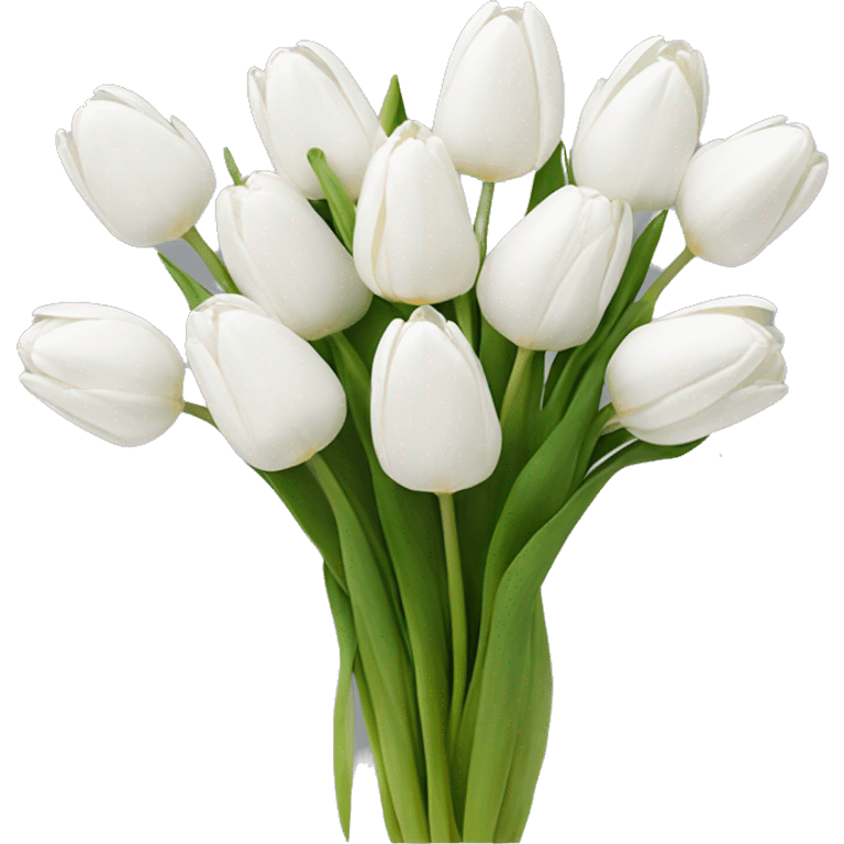 Bouquet of white tulips ￼ emoji